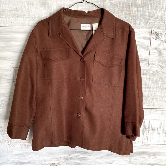 Emma James Jackets & Blazers - Emma James Brown Buttondown Blazer